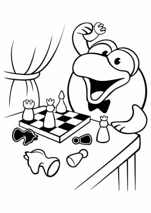 Раскраска «Кар-Карыч играет в шахматы»