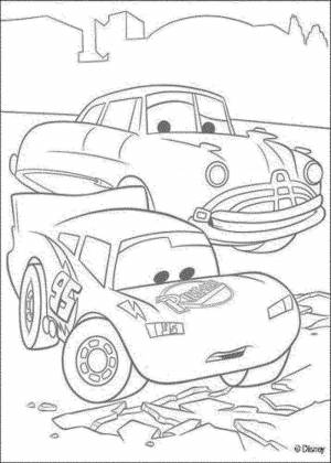 Раскраски хадсон, Раскраска Молния маккуин и док хадсон Тачки