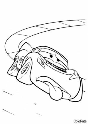 Раскраска Уставший Молния Маккуин