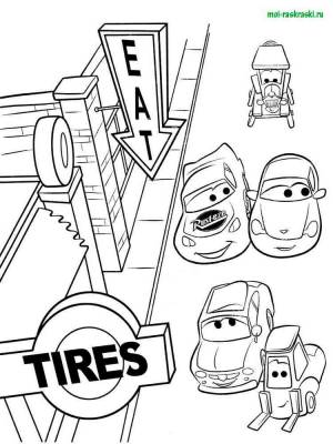 Раскраски и мультика Тачки 1, 2, 3