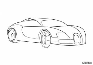 Раскраска Спортивная машина Bugatti