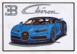 Иллюстрация Bugatti Chiron в стиле реализм