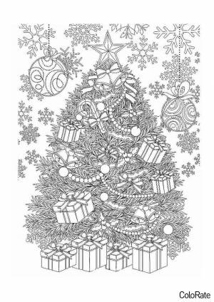 Раскраска Новогодняя елочка