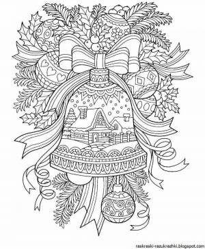 Раскраски Новогодние сложные