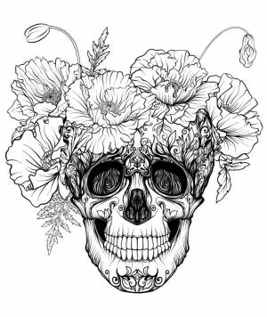 Череп с маками