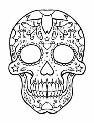 Раскраски Раскраска Узорчики на черепе череп