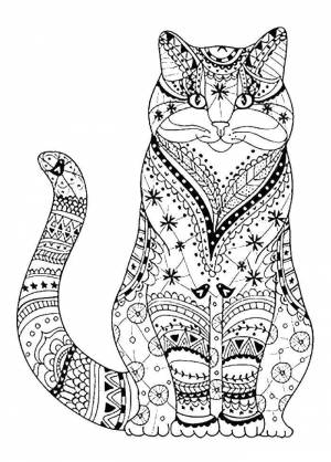 Раскраски Раскраска Антистресс кошечка раскраски антистресс детские