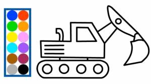 Раскраска для детей ЭКСКАВАТОР