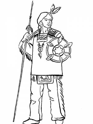 Раскраски Индеец   в формате