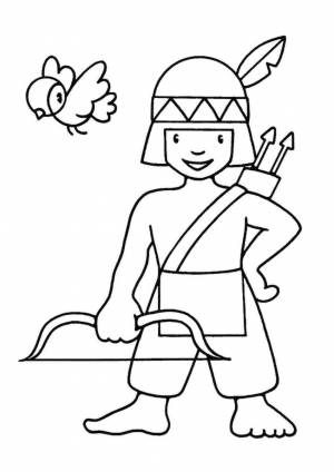 Индеец раскраска для детей