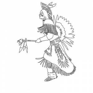 Раскраска древний индеец