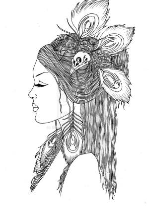 Индеец рисунок легкий