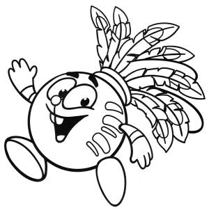 Раскраска Крош индеец