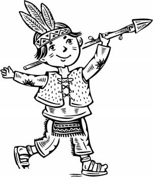 Раскраски Раскраска Индеец Люди мультики