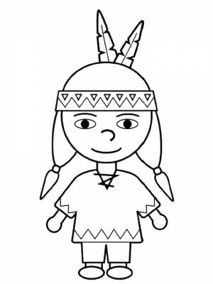 Раскраски Индеец   в формате