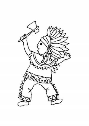 Индеец раскраска