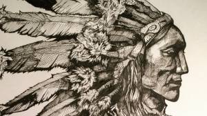 Вождь индейцы рисуем портрет вождя Клуб Рисования