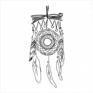 Этническая иллюстрация с ловцом снов американских индейцев