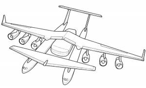 Раскраски Раскраска Самолет военный 