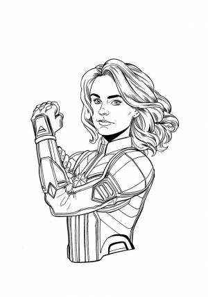 Скачайте  раскраски Капитана Марвел
