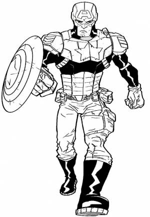 Раскраска Капитан Америка