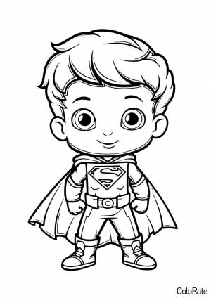 Раскраска Милый Супермен