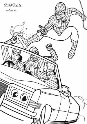 Раскраска Злодеи не уйдут от паука