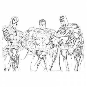 Раскраска супермен летает в облаках