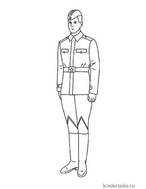 Солдат Советской Армии» раскраска для детей