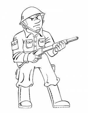 Раскраски Раскраска Злой солдат военные раскраски