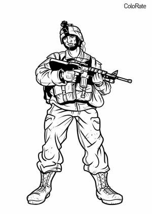 Раскраска Американский военный