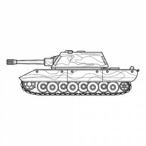 Раскраска Военный танк