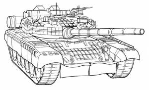 Раскраски танк, Раскраска Военный танк военные раскраски
