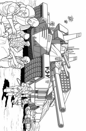 Раскраска танки солдаты