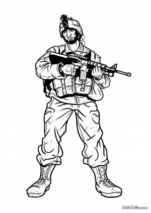 Раскраска Солдат