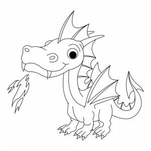 Раскраска Дракон с огнем