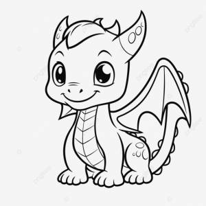 рисунок раскраска дракона вектор PNG , рисунок дракона, детский рисунок, рисунок крыла PNG картинки и пнг рисунок для й загрузки