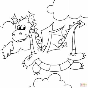 Раскраска Милый дракон