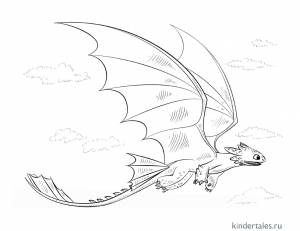Дракон Беззубик» раскраска для детей
