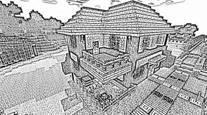 Раскраски Деревня жителей майнкрафт