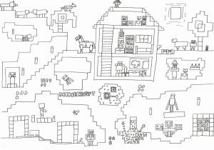 Раскраски Деревня жителей майнкрафт