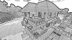 Раскраска майнкрафт дом