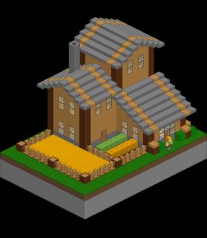 Раскраска Деревня майнкрафт