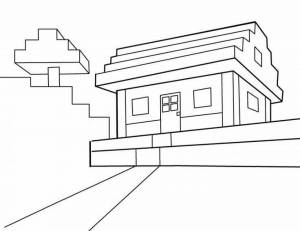 Раскраски Майнкрафт деревня