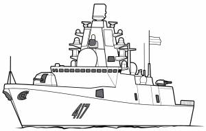 Раскраска Боевой корабль