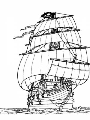 Раскраска Пиратский корабль