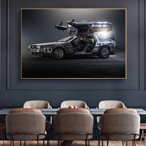 Фильмы Назад в будущее Delorean таймерная машина автомобиль Картина на холсте Печать и плакат Настенная картина для гостиной домашний декор