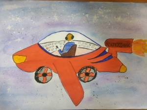 Детские рисунки машина будущего рисунок