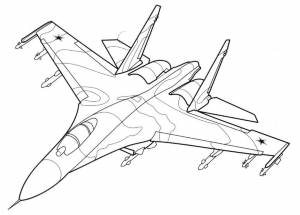 Раскраска Самолет истребитель Су-35