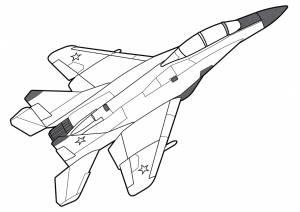 Раскраска Двухместный истребитель МиГ-35Д
